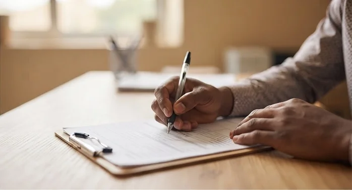 A claimant signing a claim form
